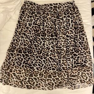 Vero Moda leopard print mesh calf length skirt, size XL